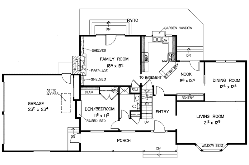 Dream House Plan - Floor Plan - Main Floor for Traditional House Plan #60-997 - 4 bed, 3 bath
