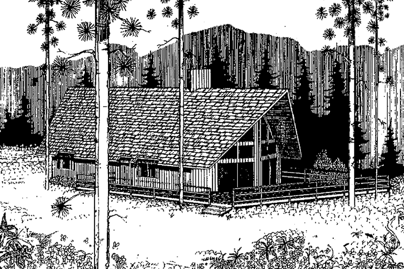 Dream House Plan - Exterior - Front Elevation 3 for Contemporary House Plan #60-669 - 3 bed, 1 bath