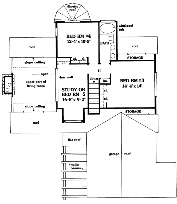 Home Plan - Contemporary Floor Plan - Upper Floor Plan #456-42