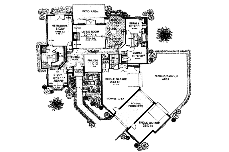 Dream House Plan - Floor Plan - Main Floor for Country House Plan #310-1130 - 3 bed, 2.5 bath