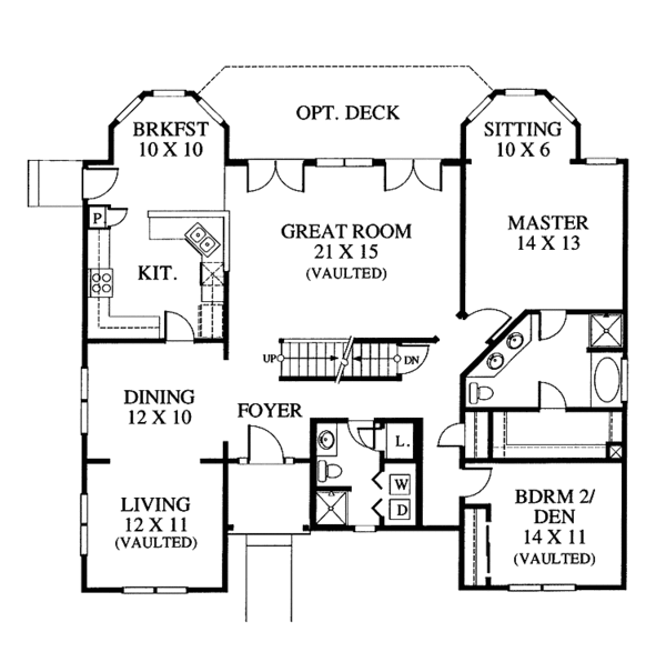 House Design - Traditional Floor Plan - Main Floor Plan #1053-27