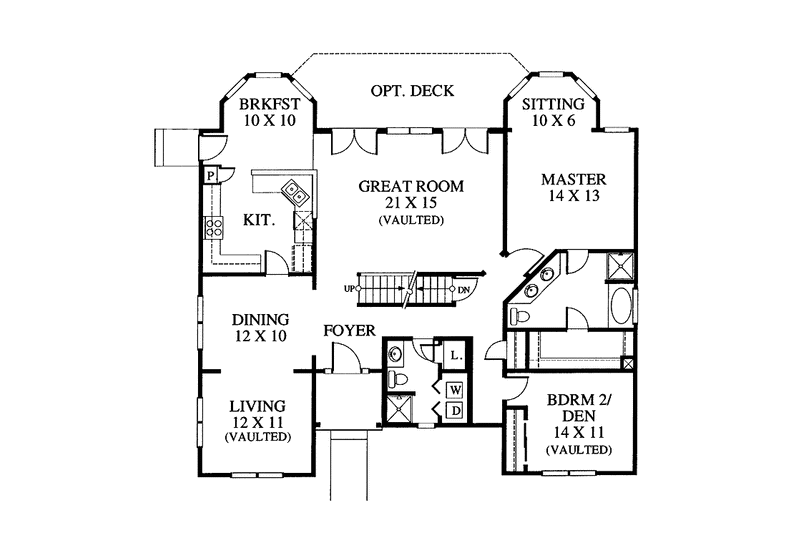 House Blueprint - Floor Plan - Main Floor for Traditional House Plan #1053-27 - 4 bed, 2.5 bath