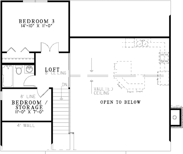 House Design - Country Floor Plan - Upper Floor Plan #17-3281