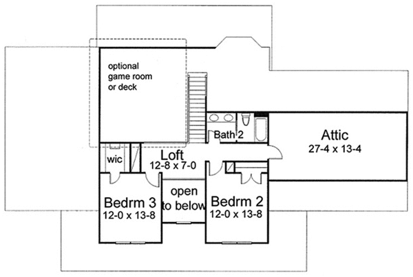 Home Plan - Traditional Floor Plan - Upper Floor Plan #120-240