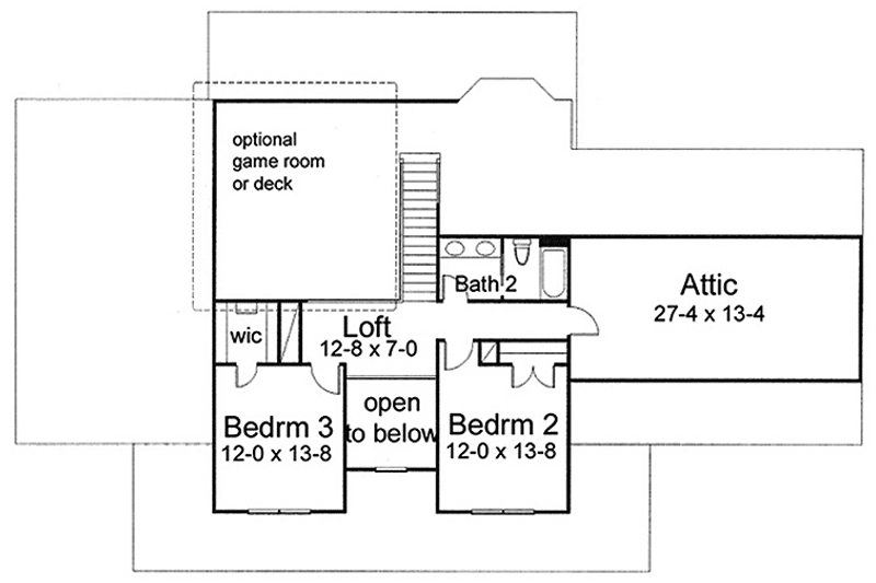 Dream House Plan - Floor Plan - Upper Floor for Traditional House Plan #120-240 - 3 bed, 2.5 bath
