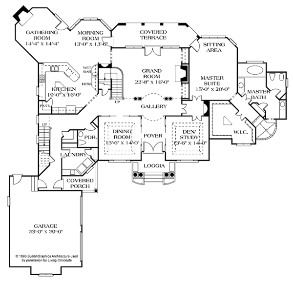 Dream House Plan - Traditional Floor Plan - Main Floor Plan #453-191