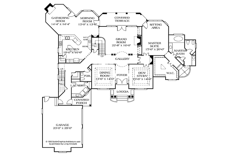 Home Plan - Floor Plan - Main Floor for Traditional House Plan #453-191 - 4 bed, 3.5 bath