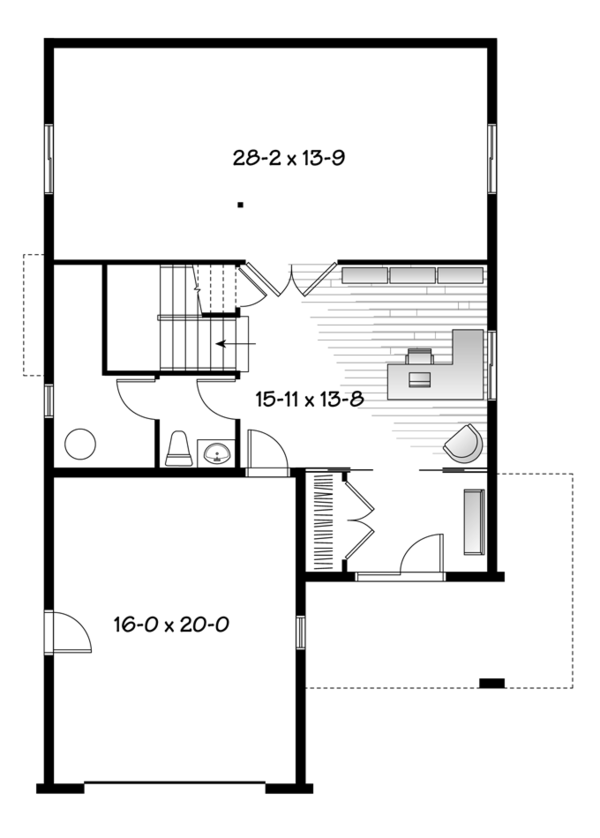 Country Floor Plan - Lower Floor Plan #23-2495