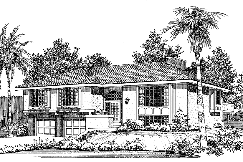 House Blueprint - Mediterranean Exterior - Front Elevation Plan #72-749