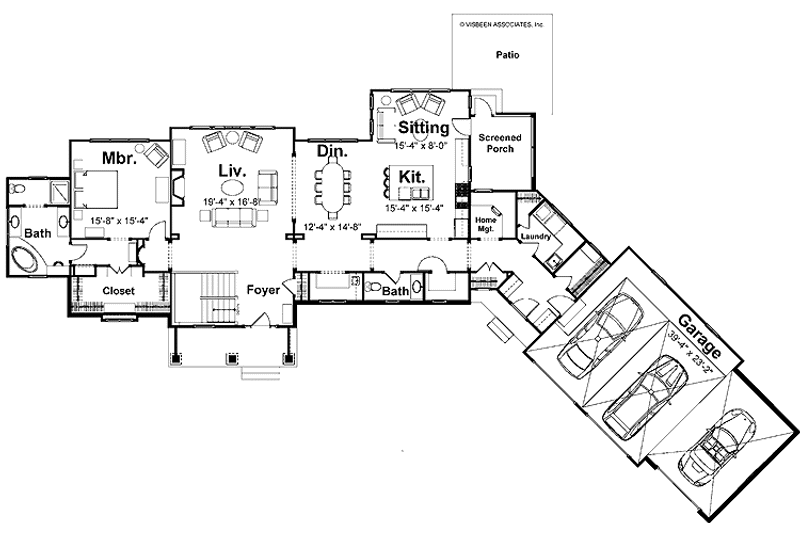 Home Plan - Floor Plan - Main Floor for Craftsman House Plan #928-48 - 3 bed, 3 bath