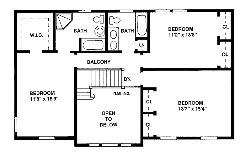 Dream House Plan - Floor Plan - Upper Floor for Classical House Plan #1003-4 - 4 bed, 3.5 bath