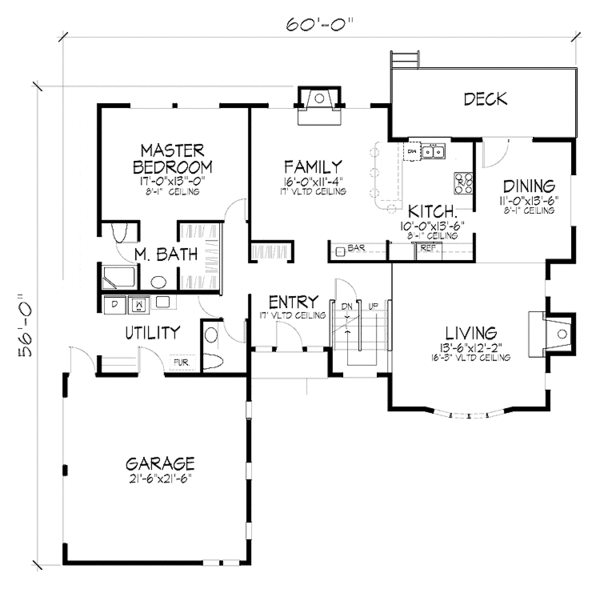 House Plan Design - Contemporary Floor Plan - Main Floor Plan #320-1327