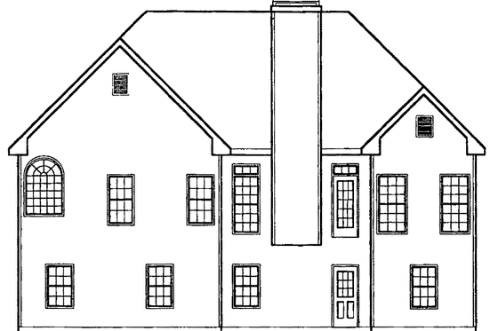 Exterior - Rear Elevation for Country House Plan #927-124 - 4 bed, 2 bath