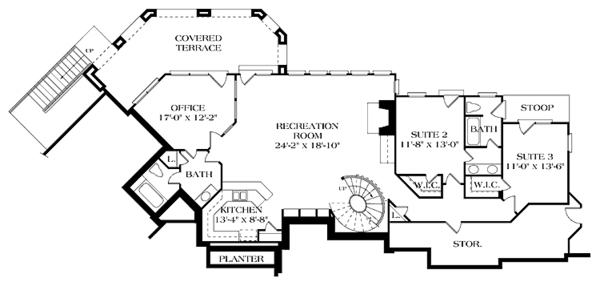 House Plan Design - Craftsman Floor Plan - Lower Floor Plan #453-309