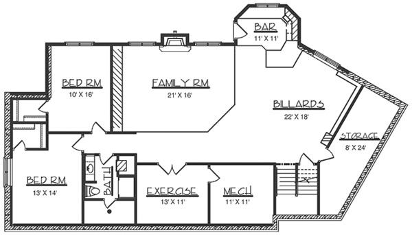 Dream House Plan - European Floor Plan - Lower Floor Plan #320-1483