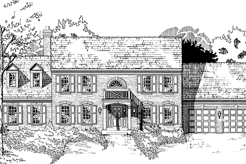 Architectural House Design - Colonial Exterior - Front Elevation Plan #953-5