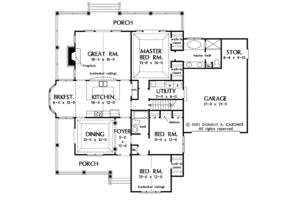Floor Plan - Main Floor for Country House Plan #929-623 - 3 bed, 2 bath
