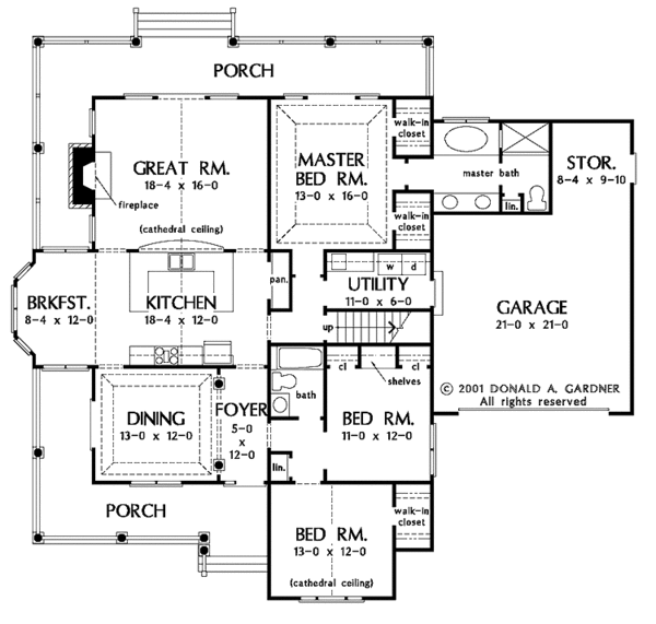 Country Floor Plan - Main Floor Plan #929-623