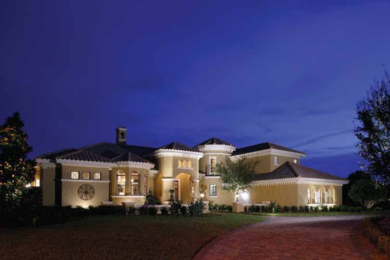 House Blueprint - Exterior - Front Elevation 3 for Mediterranean House Plan #417-566 - 5 bed, 6.5 bath