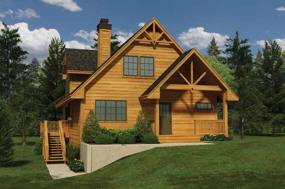 Architectural House Design - Exterior - Front Elevation for Cabin House Plan #118-150 - 3 bed, 2 bath