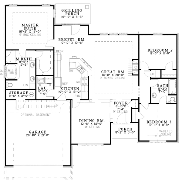House Design - Traditional Floor Plan - Main Floor Plan #17-2897