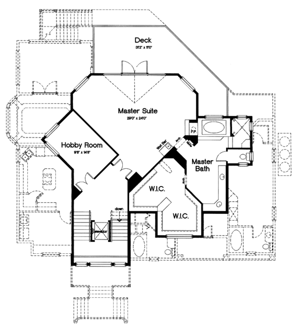 Architectural House Design - Mediterranean Floor Plan - Upper Floor Plan #417-733