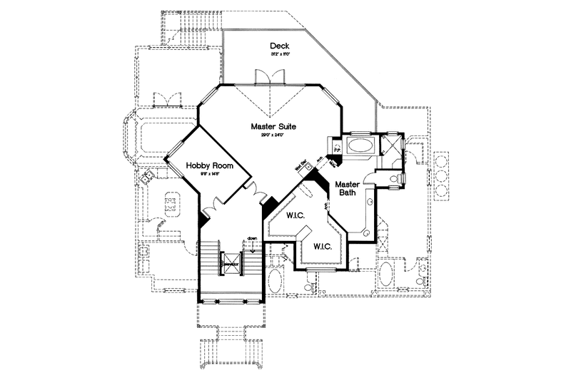 Home Plan - Floor Plan - Upper Floor for Mediterranean House Plan #417-733 - 4 bed, 4.5 bath