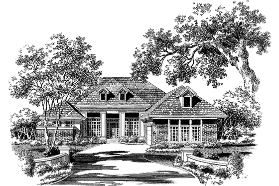 Exterior - Front Elevation 3 for Prairie House Plan #930-85 - 3 bed, 2.5 bath