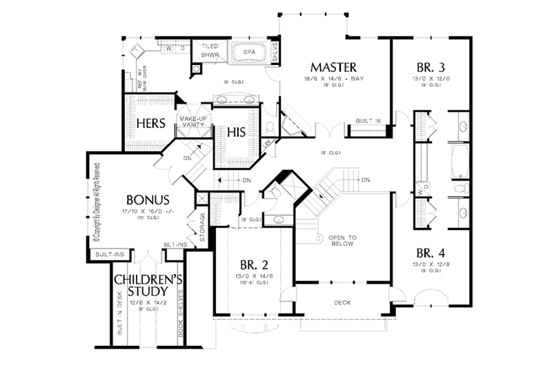 Home Plan - Floor Plan - Upper Floor for Craftsman House Plan #48-854 - 4 bed, 3 bath