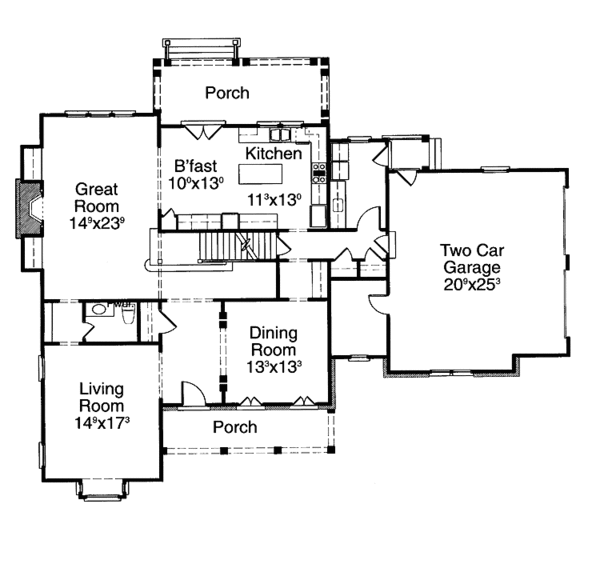 House Design - Country Floor Plan - Main Floor Plan #429-196