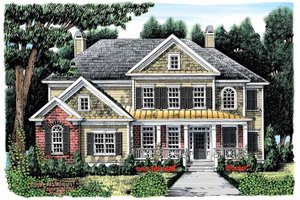 Colonial Exterior - Front Elevation Plan #927-889