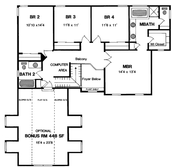 Dream House Plan - Country Floor Plan - Upper Floor Plan #316-150