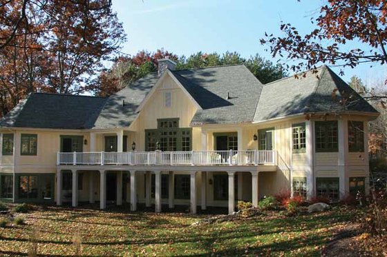 Exterior - Rear Elevation for European House Plan #928-190 - 2 bed, 2.5 bath