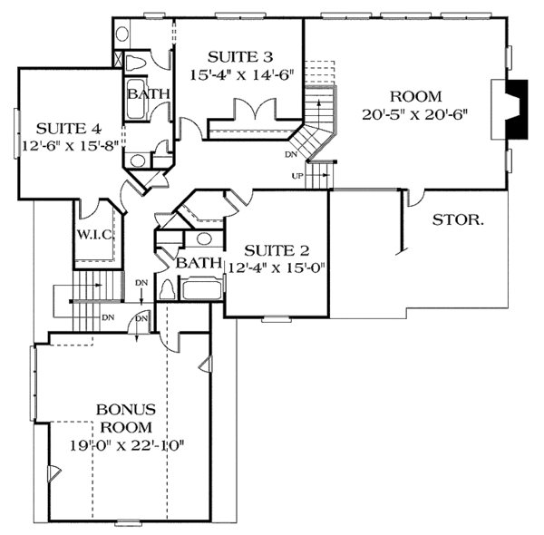 Home Plan - Traditional Floor Plan - Upper Floor Plan #453-224