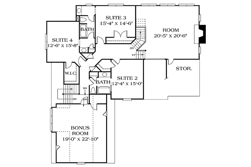 Architectural House Design - Floor Plan - Upper Floor for Traditional House Plan #453-224 - 4 bed, 3.5 bath