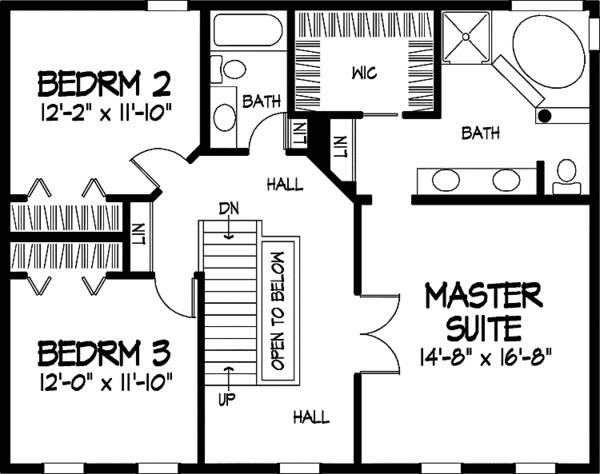 House Design - Classical Floor Plan - Upper Floor Plan #320-877
