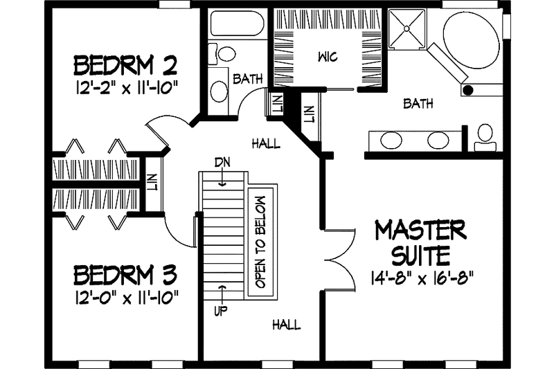 Dream House Plan - Floor Plan - Upper Floor for Classical House Plan #320-877 - 5 bed, 3.5 bath