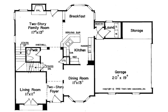 Floor Plan - Main Floor for Mediterranean House Plan #927-69 - 3 bed, 2.5 bath