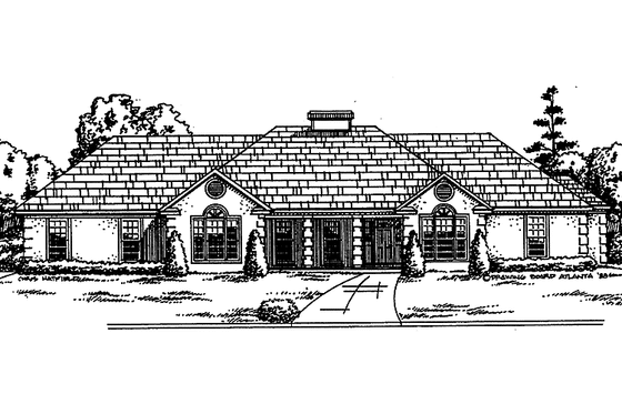 Exterior - Front Elevation 3 for European House Plan #30-261 - 4 bed, 2.5 bath
