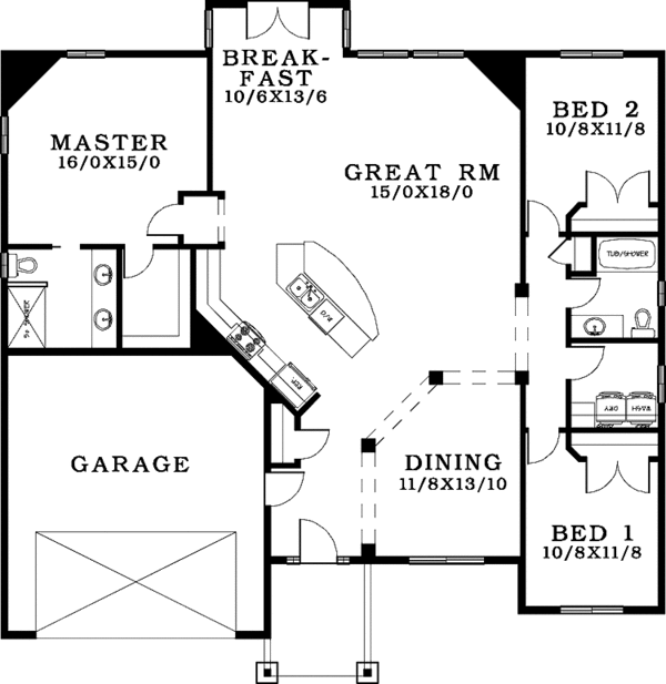 House Design - Craftsman Floor Plan - Main Floor Plan #943-9