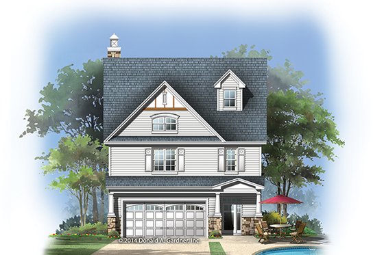 Exterior - Rear Elevation for Craftsman House Plan #929-986 - 4 bed, 3 bath