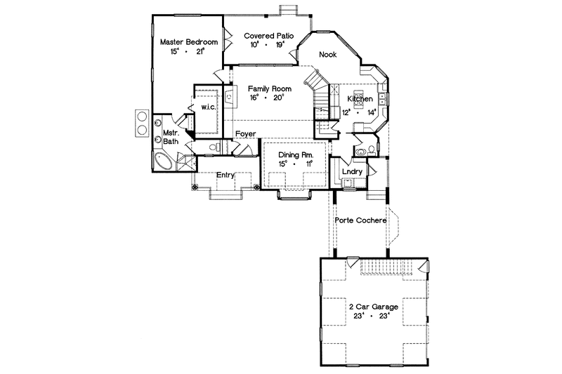 Home Plan - Floor Plan - Main Floor for Country House Plan #417-646 - 3 bed, 3.5 bath