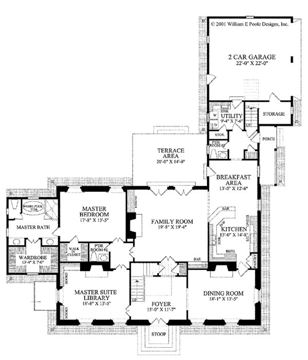 Architectural House Design - Colonial Floor Plan - Main Floor Plan #137-347