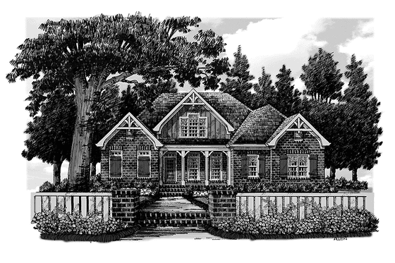 Exterior - Front Elevation 3 for European House Plan #927-356 - 3 bed, 2.5 bath
