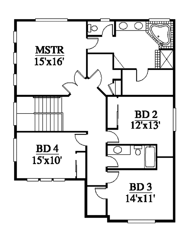 Contemporary Floor Plan - Upper Floor Plan #951-11