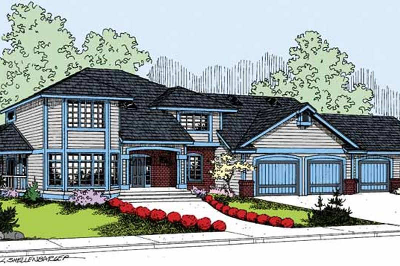 House Blueprint - Colonial Exterior - Front Elevation Plan #60-1006