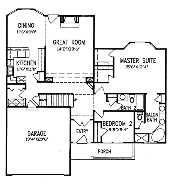 Dream House Plan - Tudor Floor Plan - Main Floor Plan #405-266