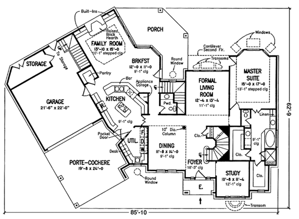 Dream House Plan - Country Floor Plan - Main Floor Plan #974-37