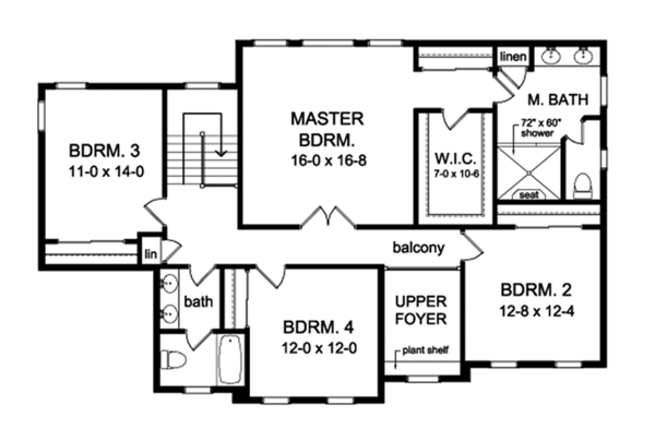 Dream House Plan - Colonial Floor Plan - Upper Floor Plan #1010-168