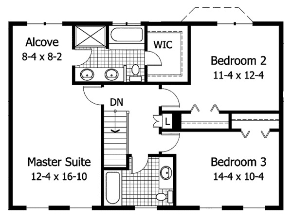 Architectural House Design - Classical Floor Plan - Upper Floor Plan #51-719